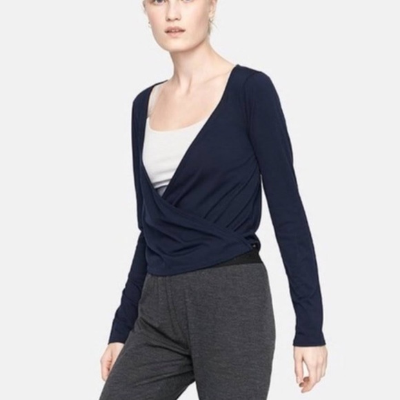 Outdoor Voices Tops - Outdoor Voices Navy Marino Wrap